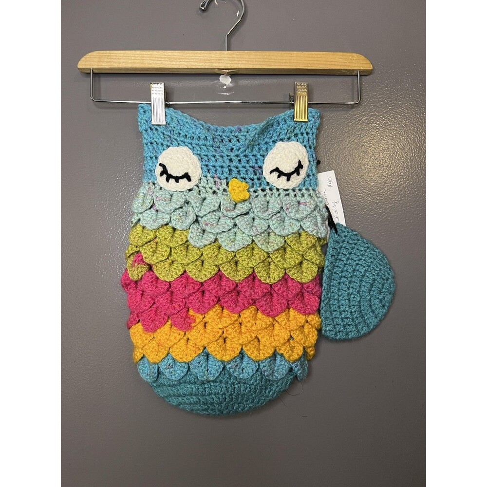 Handmade Sleep Sack Girls 0-3 Months Multicolor Owl Rainbow Crochet Baby